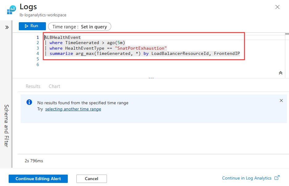 日志编辑器的屏幕截图，其中已输入并运行查询。