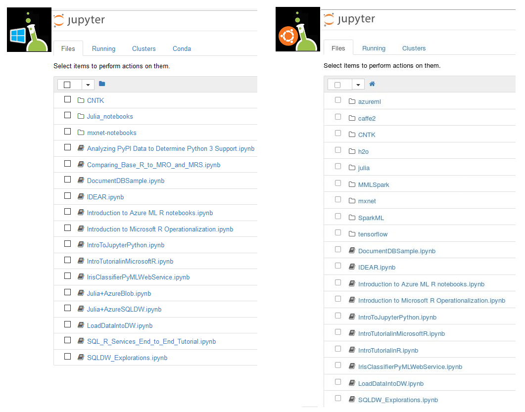 显示示例 Jupyter 笔记本的屏幕截图。