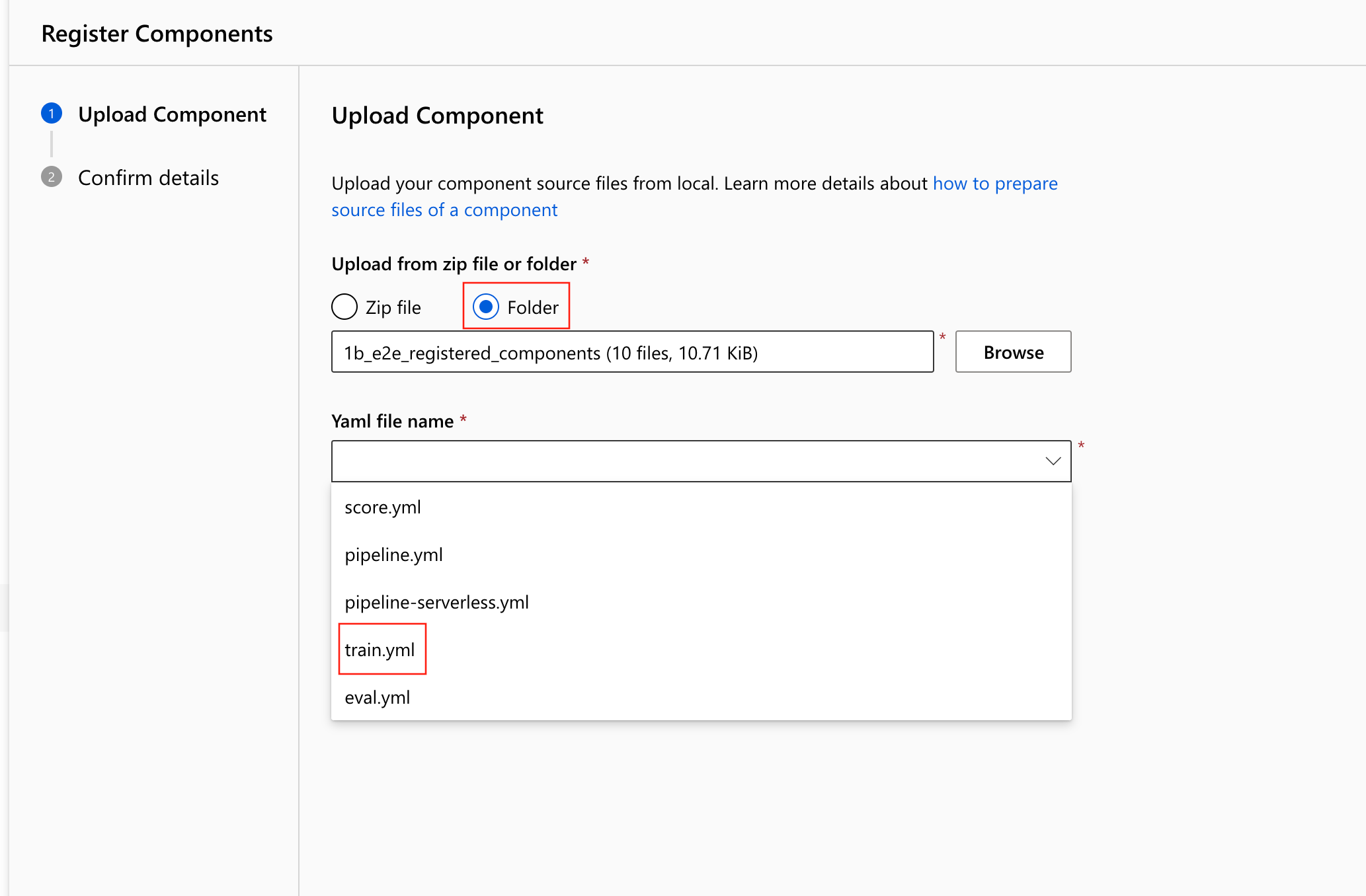 显示从本地文件夹上传的屏幕截图。