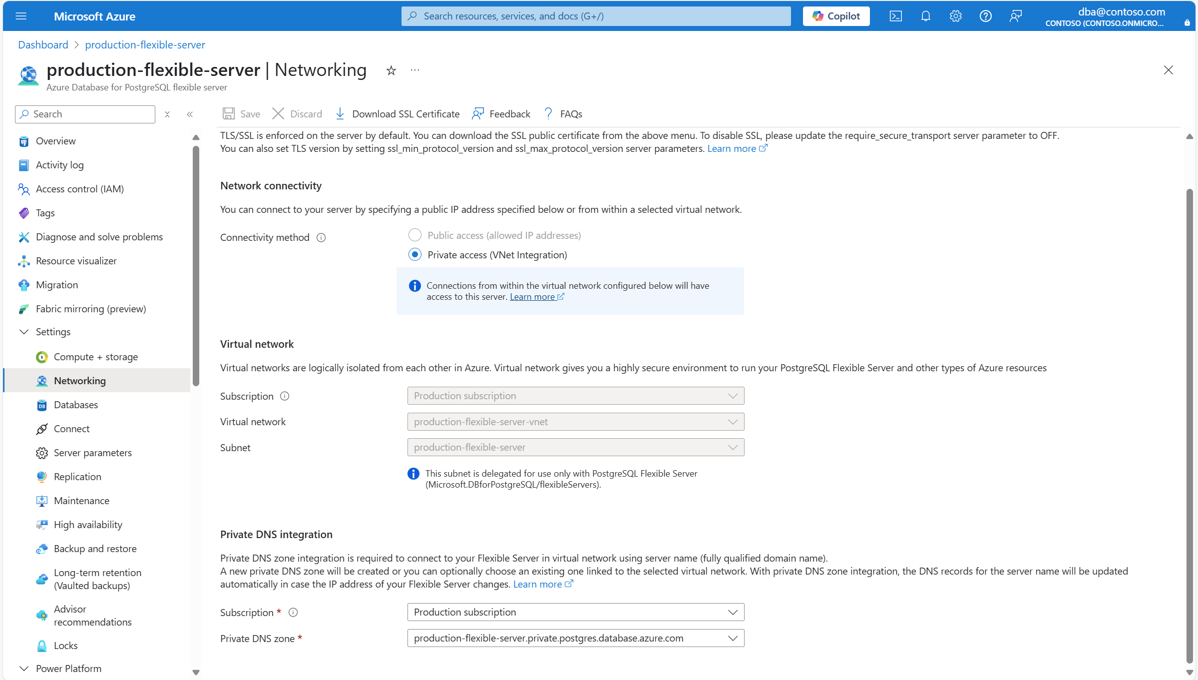 屏幕截图显示如何选择其他专用 DNS 区域。