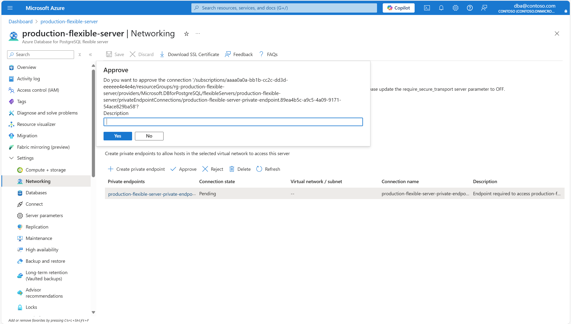 显示“批准”对话框的屏幕截图,其中提供了批准请求的原因。