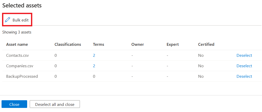 突出显示“批量编辑”按钮的屏幕截图。