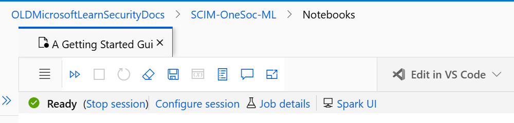 已准备好运行代码单元的机器学习环境的屏幕截图。