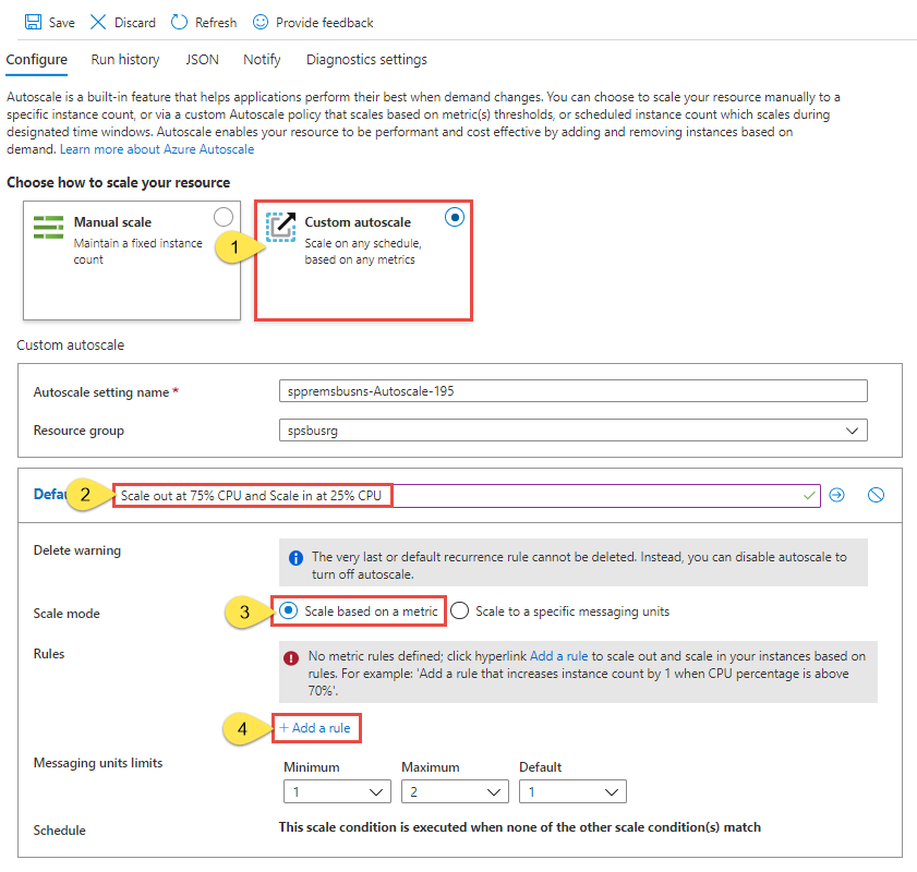 默认值 - 基于指标缩放