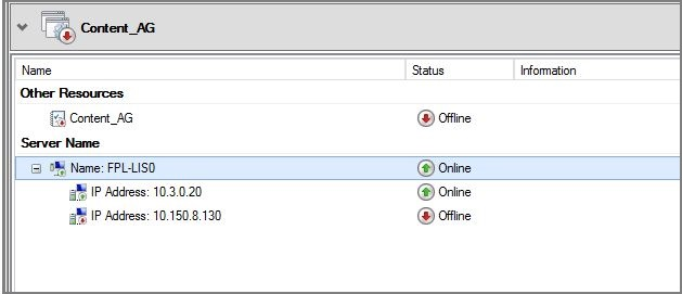 标记为Content_AG的窗口屏幕截图，其中显示了服务器名称和状态。