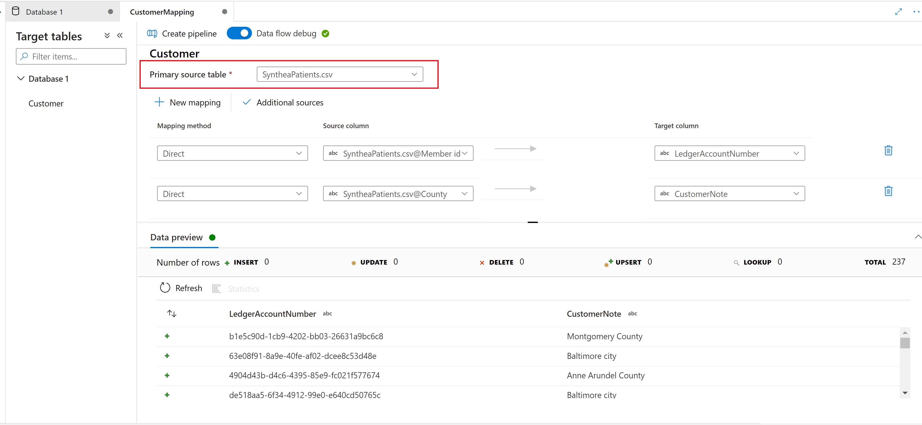 显示地图数据规则的屏幕截图。
