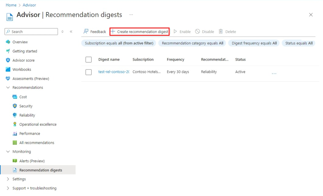 “新建建议摘要”的屏幕截图。