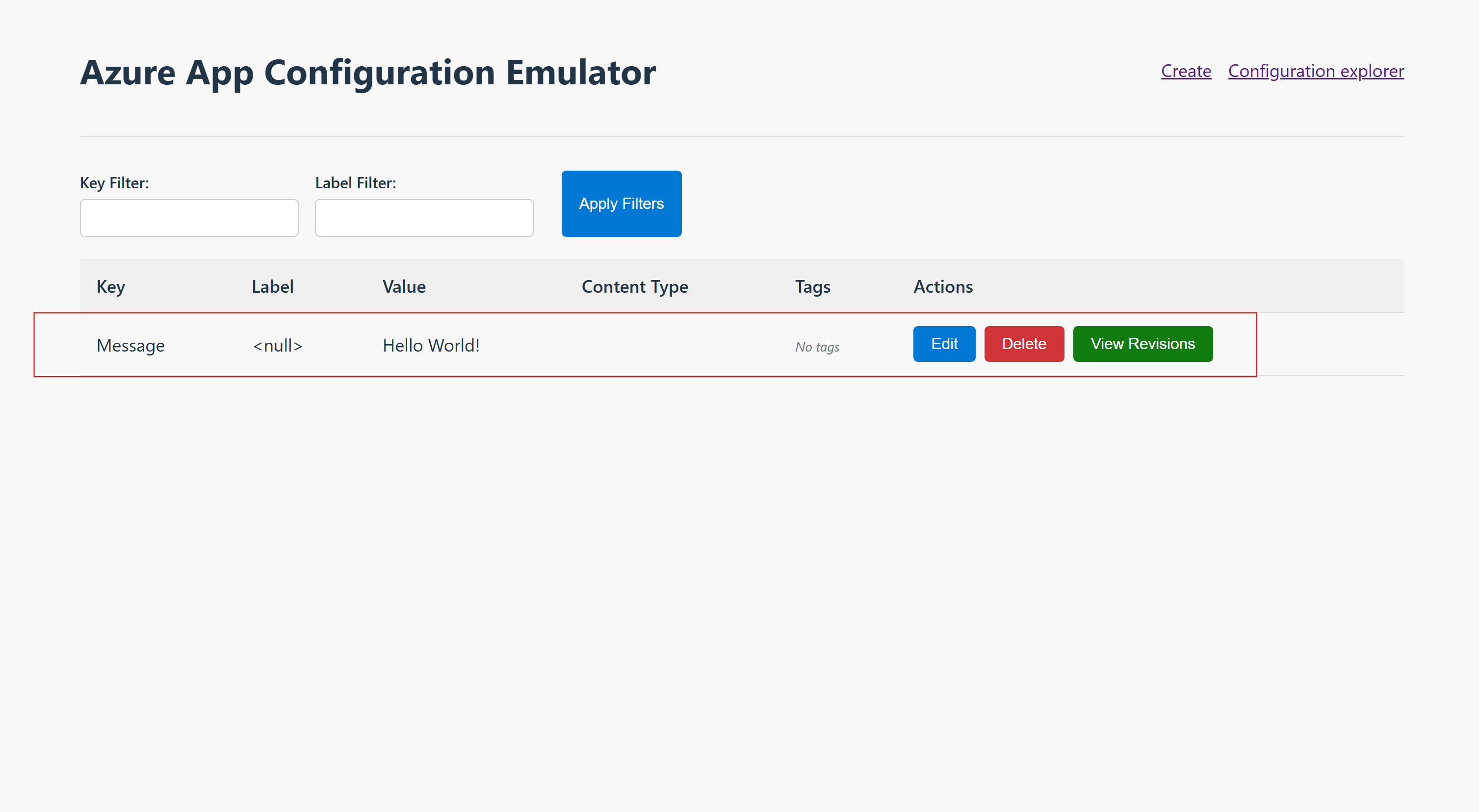 包含新键值的模拟器 UI 的屏幕截图。