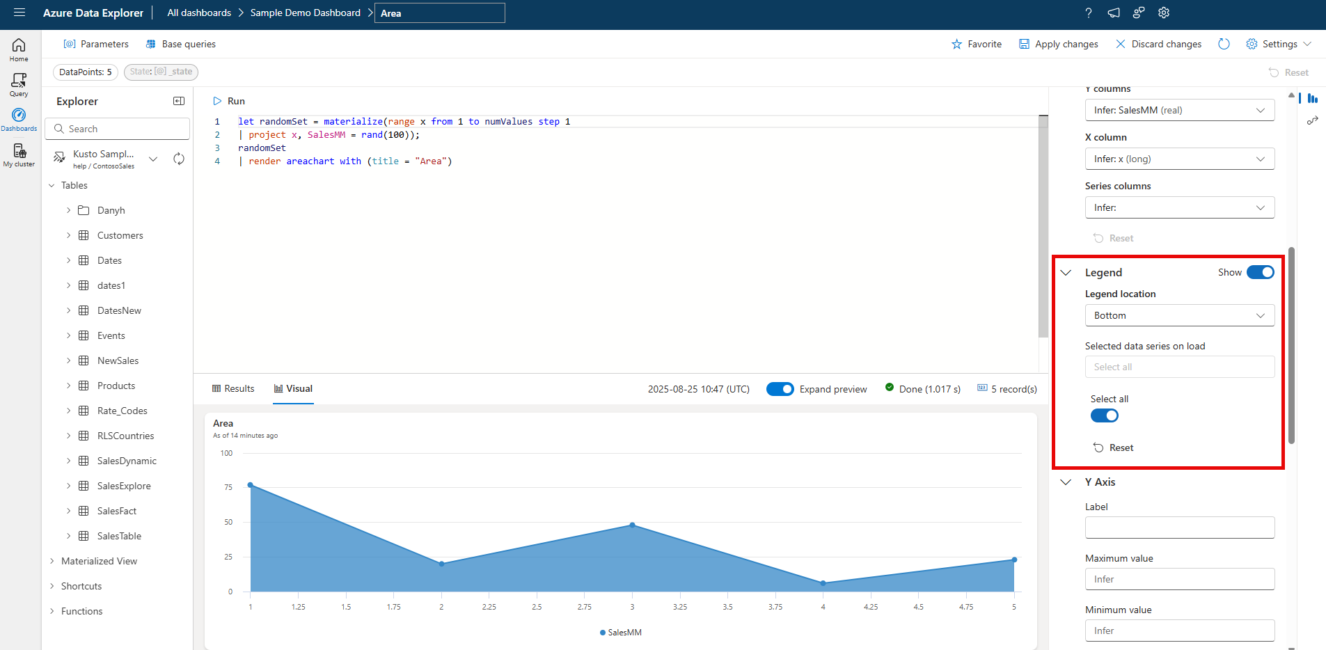 可视化格式窗格中图例设置的屏幕截图