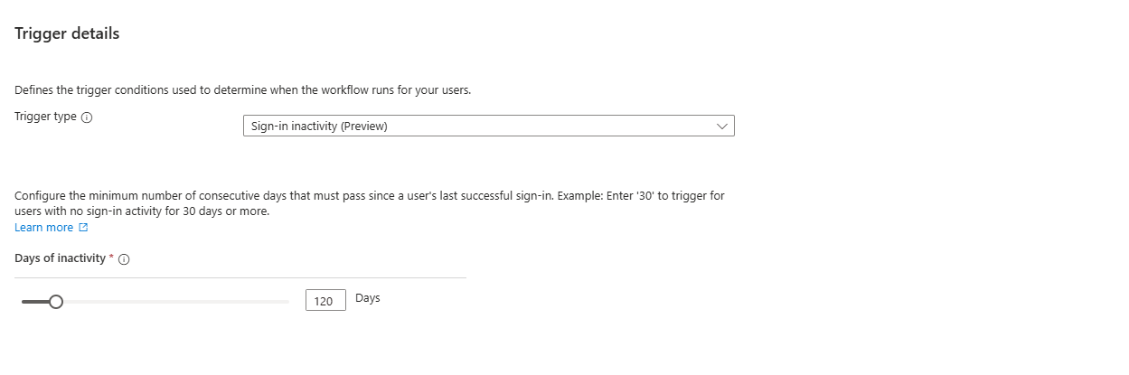 处于非活动状态的天数的屏幕截图。
