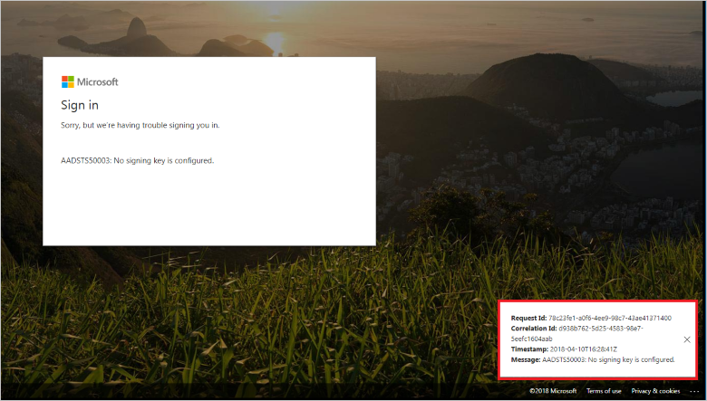 公司登录页错误的示例