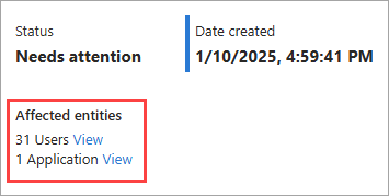 受影响实体的屏幕截图。