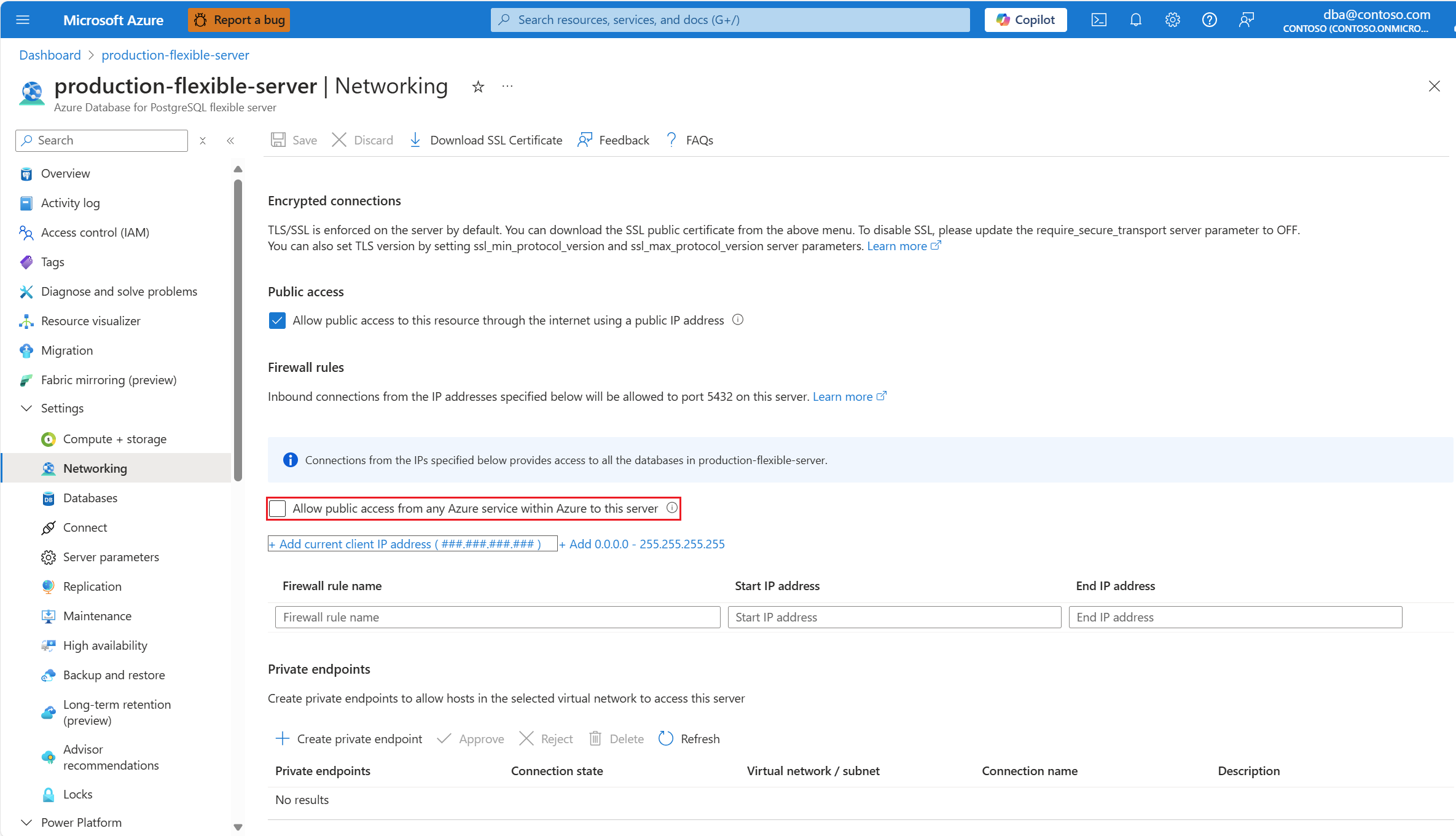 包含防火墙的网络页的屏幕截图。