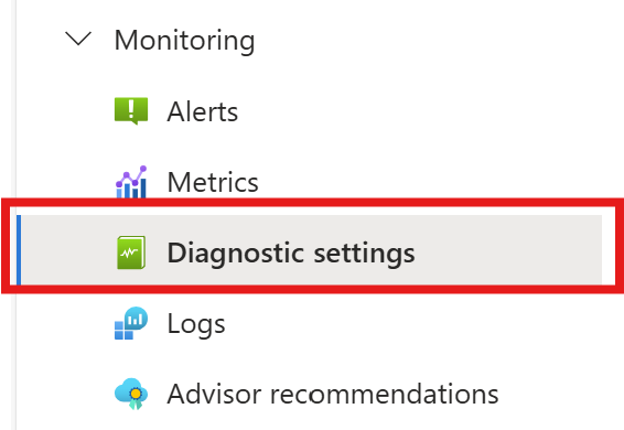 Azure 门户的屏幕截图,其中显示了 HSM 资源“监视”下的“诊断设置”选项。