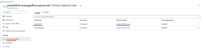 阐明第三个托管 HSM 多区域场景的关系图。