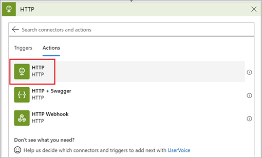 “HTTP”窗口的屏幕截图，其中选择了“HTTP - HTTP”磁贴。