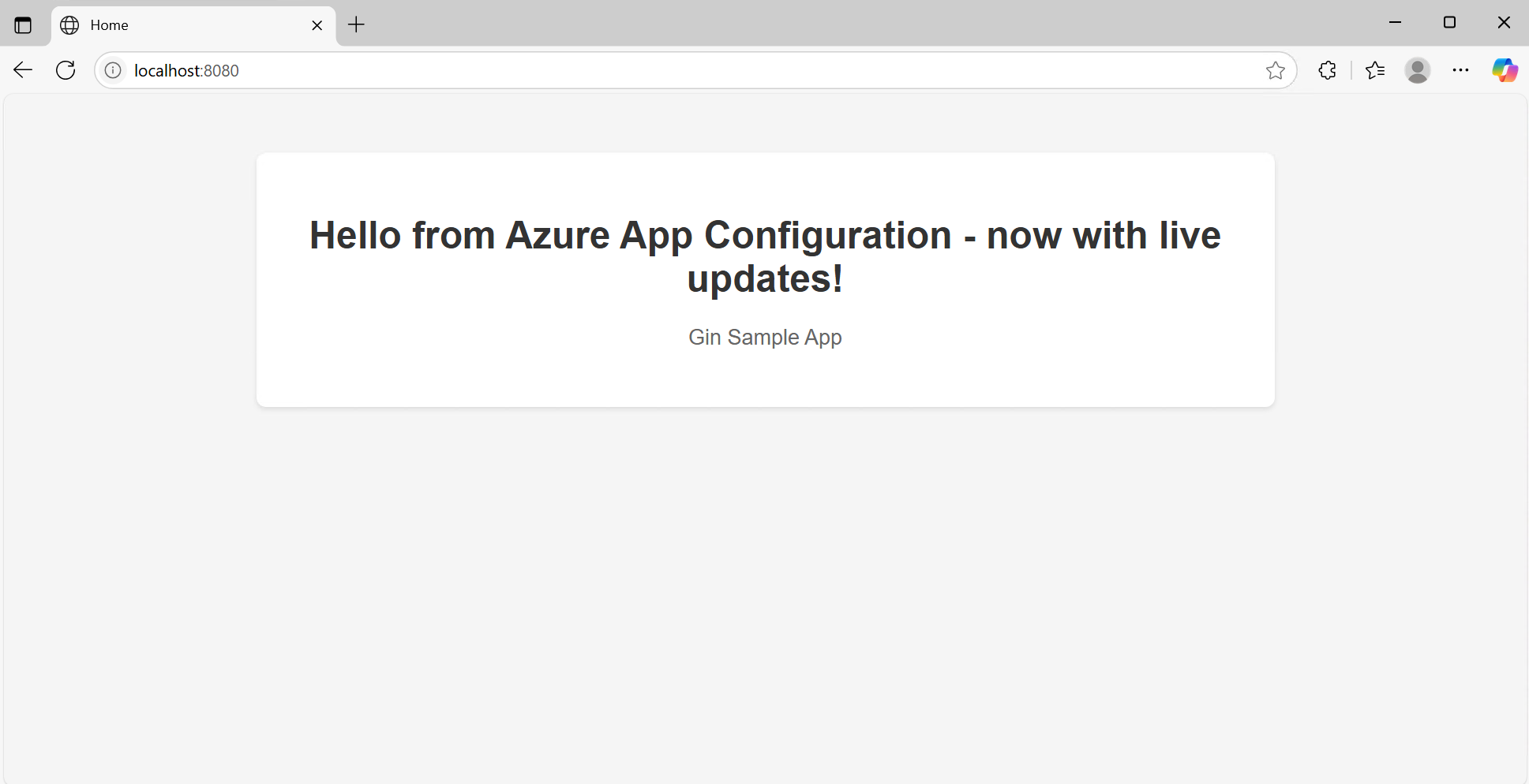 gin Web 应用刷新后的屏幕截图。