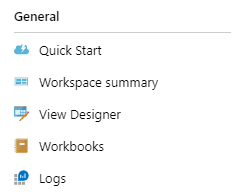 Log Analytics 菜单项