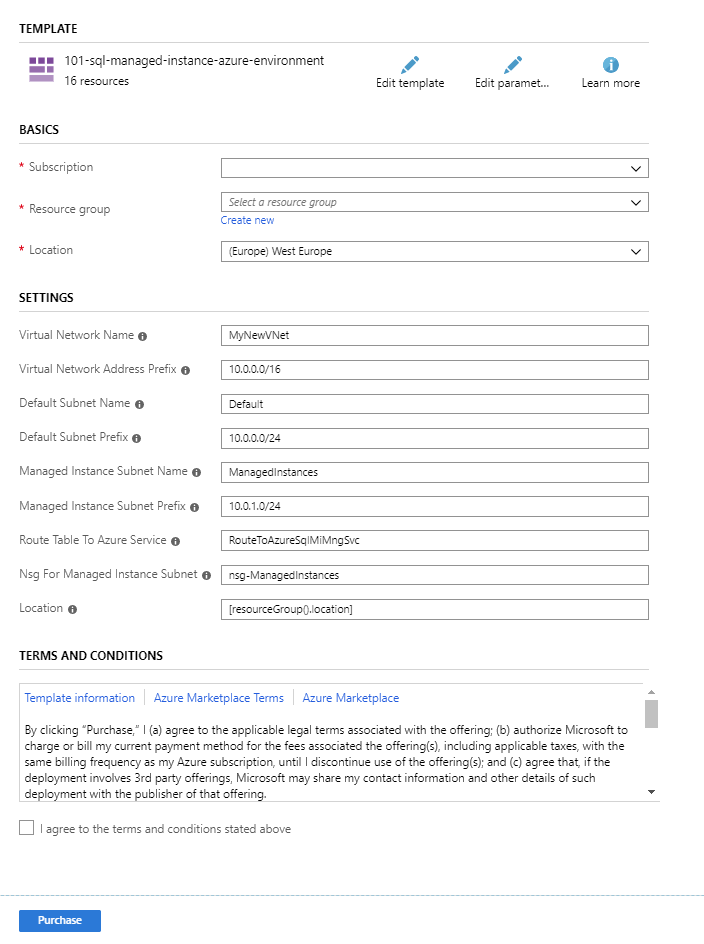 用于配置 Azure 网络的资源管理器模板