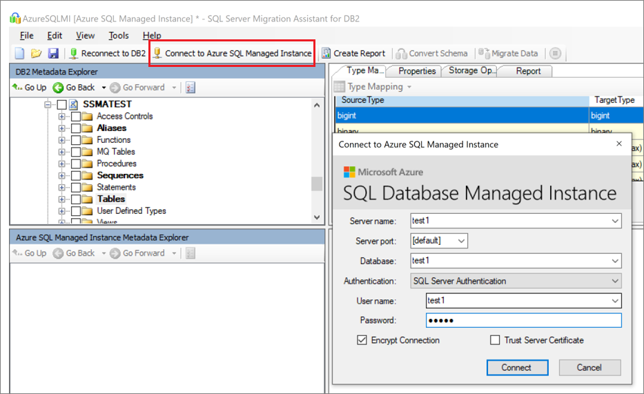 显示连接到 SQL Server 所需的详细信息的屏幕截图。