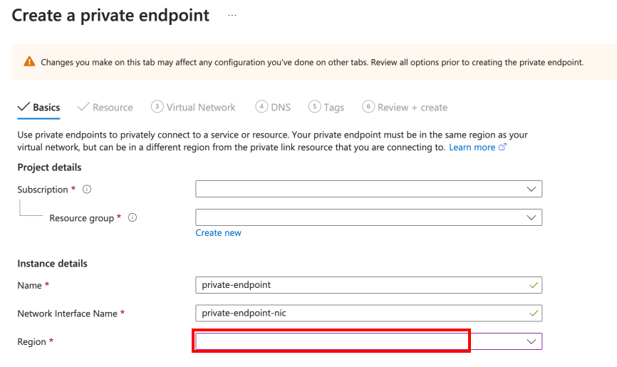 该屏幕截图显示如何为 Web PubSub 资源创建专用终结点。