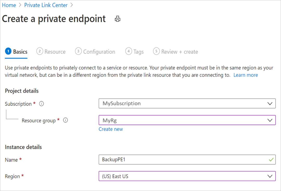 填写基本详细信息