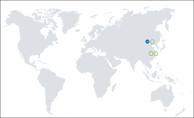 Azure 门户中的区域地图