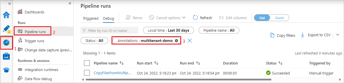 显示如何监视注释的屏幕截图。
