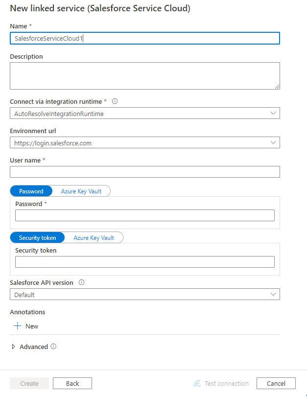 配置到 Salesforce Service Cloud 的链接服务。