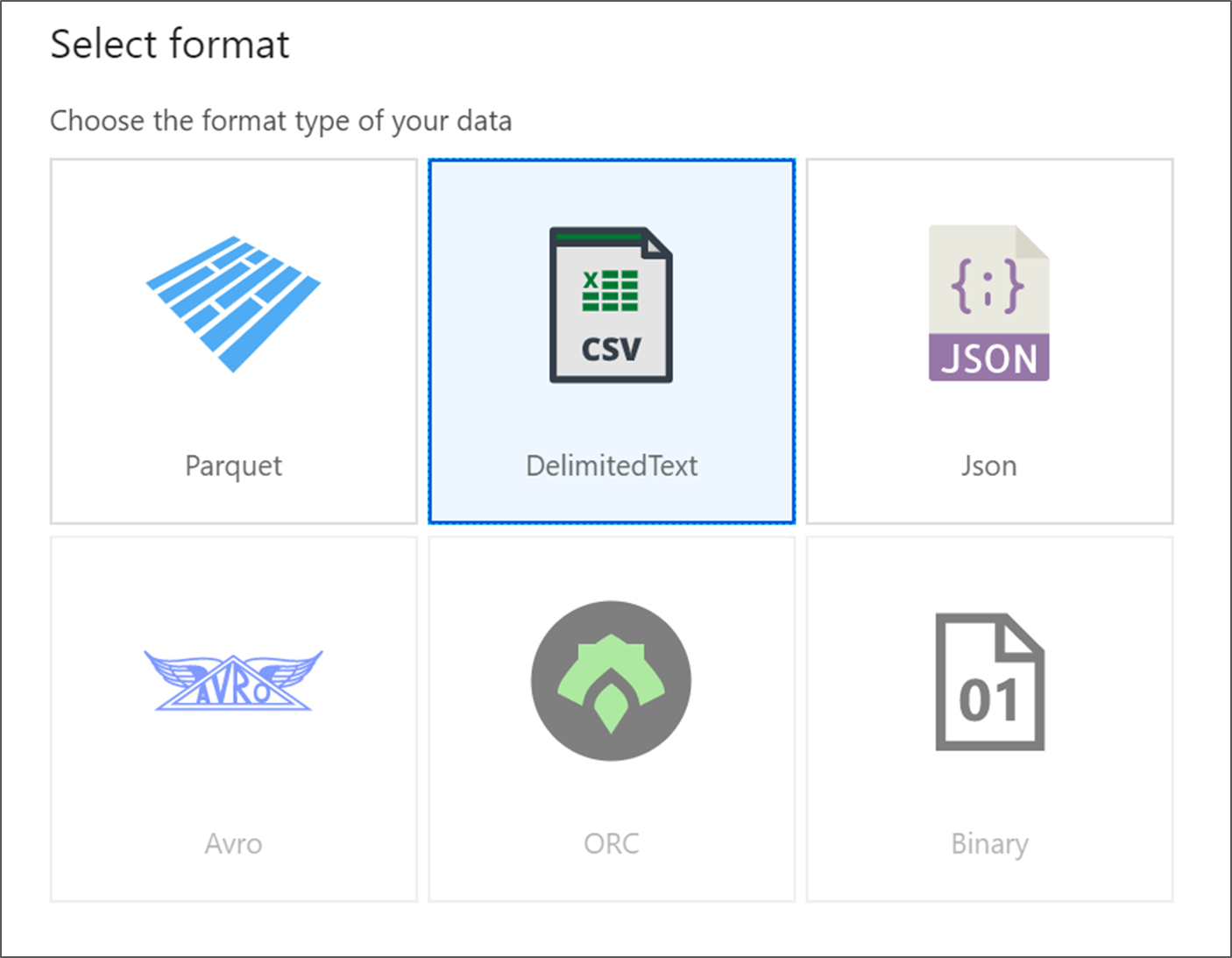 显示 DelimitedText 磁贴的屏幕截图。