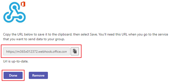 复制生成的 Webhook URL。