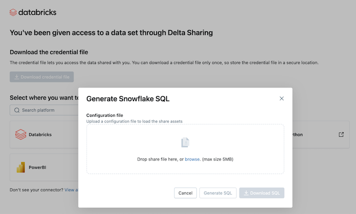 在 Snowflake 中上传凭据文件