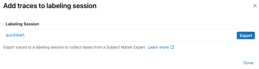 添加带有标记会话的跟踪对话框。