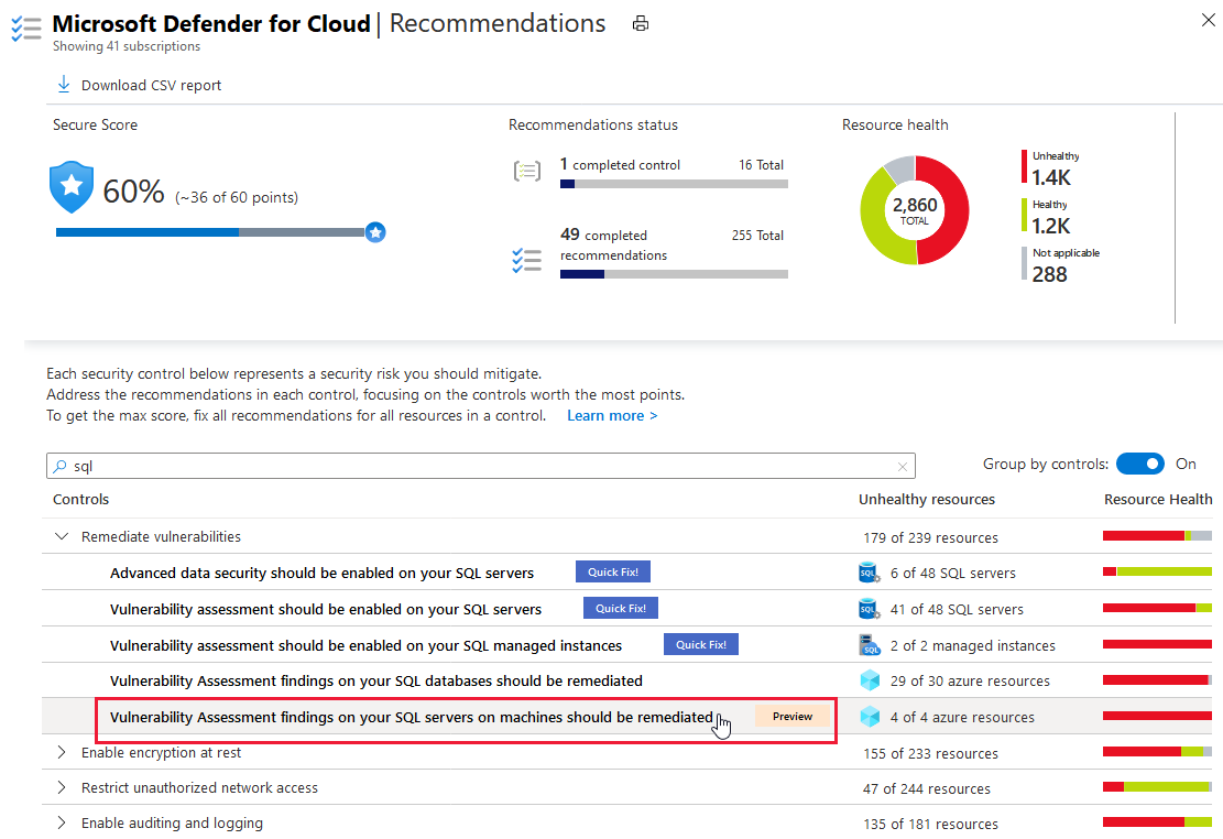 计算机上的 SQL Server 应已解决漏洞结果