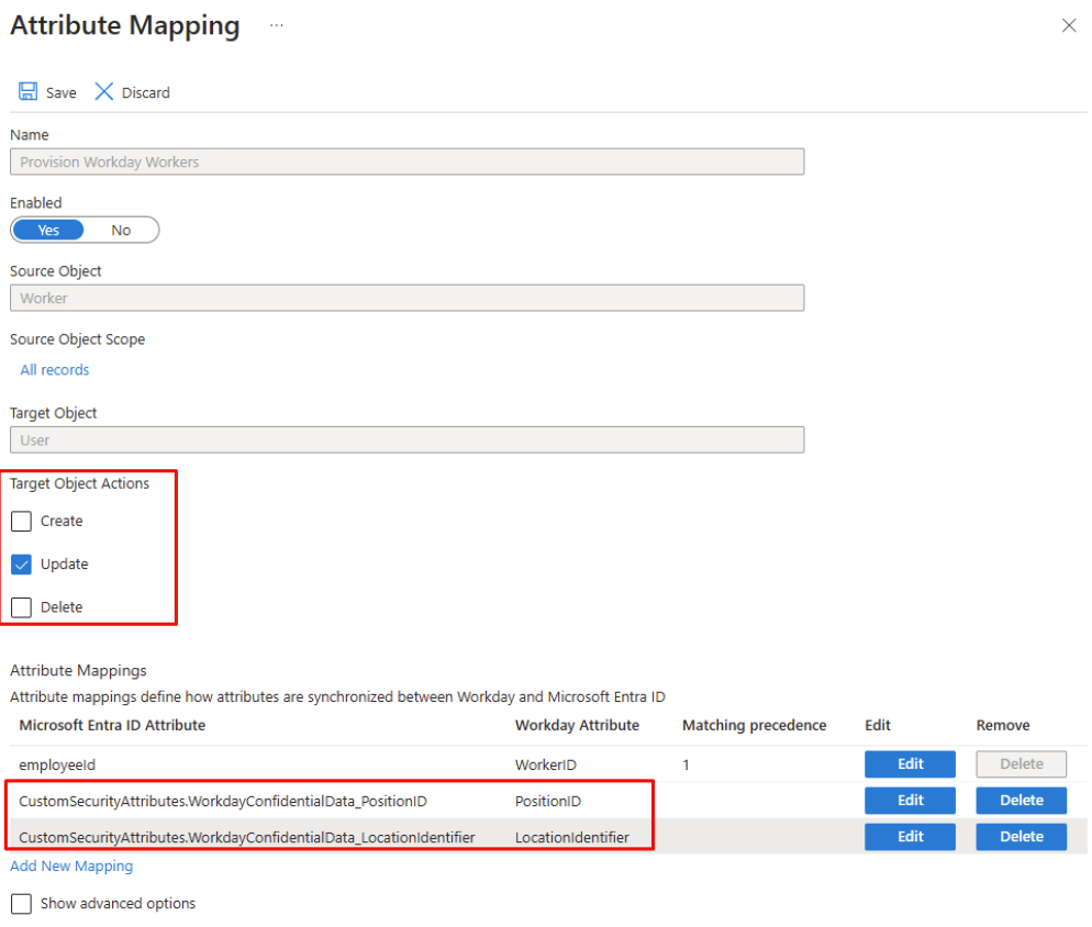 混合用户的属性映射的屏幕截图。