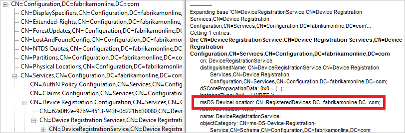 故障排除，msDS-DeviceLocation