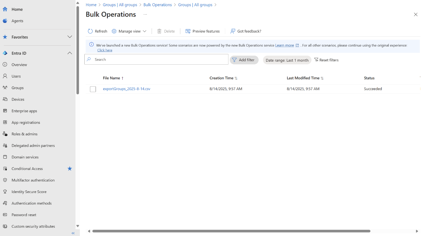 确认批量下载组已提交的成功通知的屏幕截图，内含查看状态的链接。