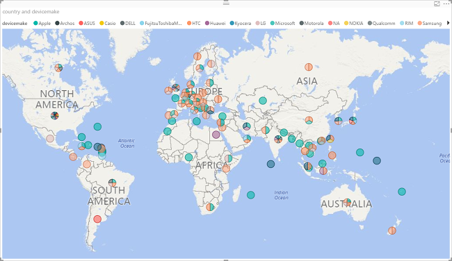 HDInsight Power BI 地图报表。