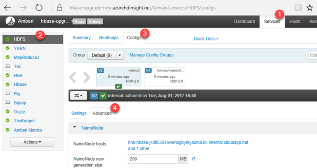 In Ambari, select Services > HDFS > Configs > Advanced > Advanced core-site and change the container name.