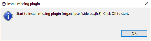 安装缺少的插件 E(fx)clipse。