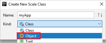 “创建新的 Scala 类”对话框。