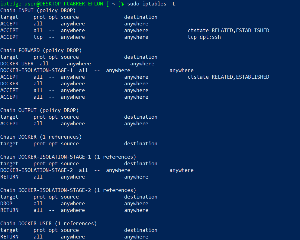 EFLOW iptables 默认