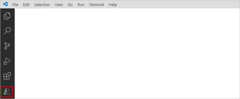 屏幕截图显示了 Visual Studio Code 活动栏和所选的 Azure 图标。