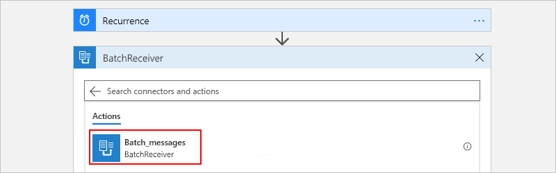 选择此操作：“Batch_messages - <your-logic-app>”