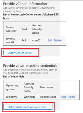 屏幕截图显示如何提供 vcenter 信息