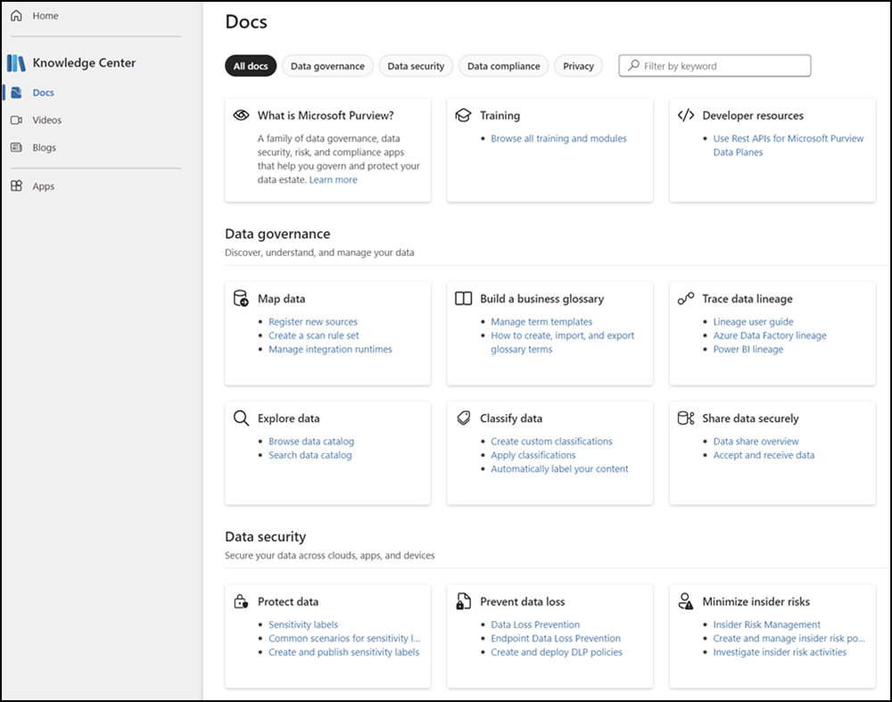 Microsoft Purview 门户试用卡片。