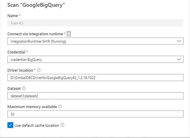 扫描 BigQuery 数据源