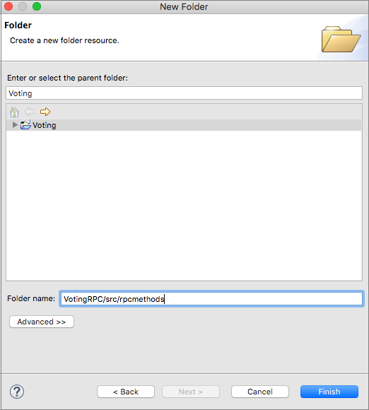 在 Eclipse 包资源管理器中创建 VotingRPC 包
