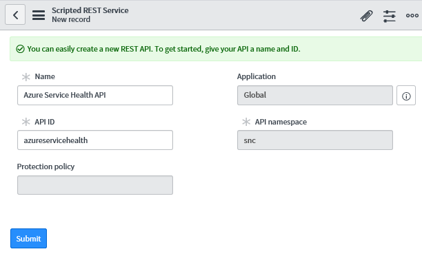 ServiceNow 中的“REST API 设置”