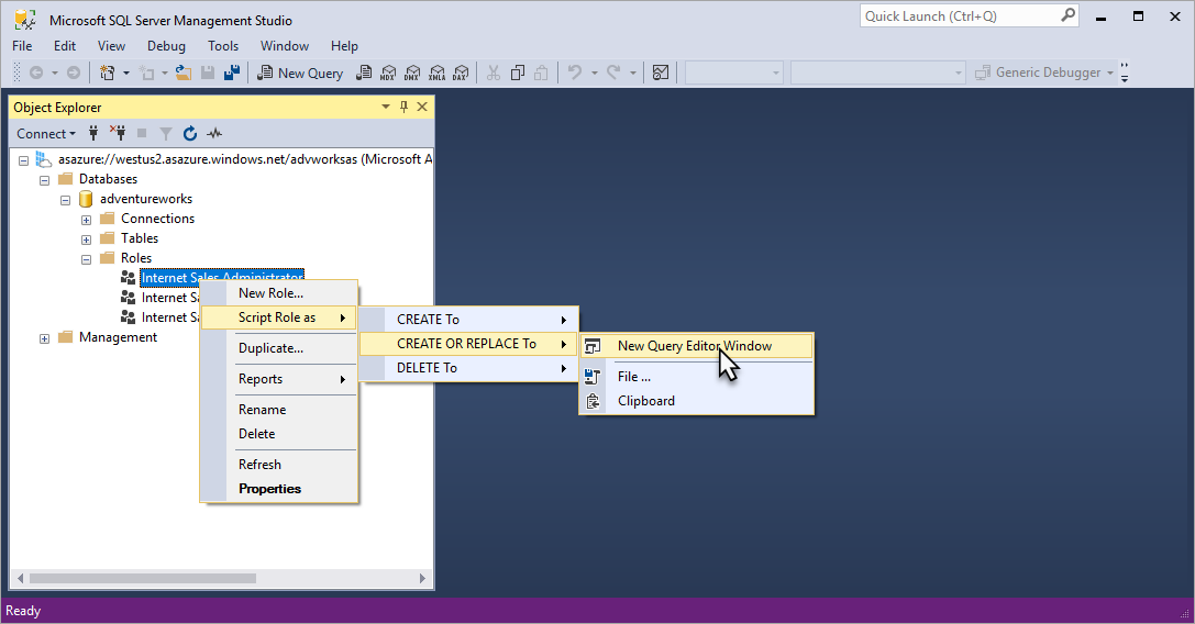 新建查询编辑器窗口